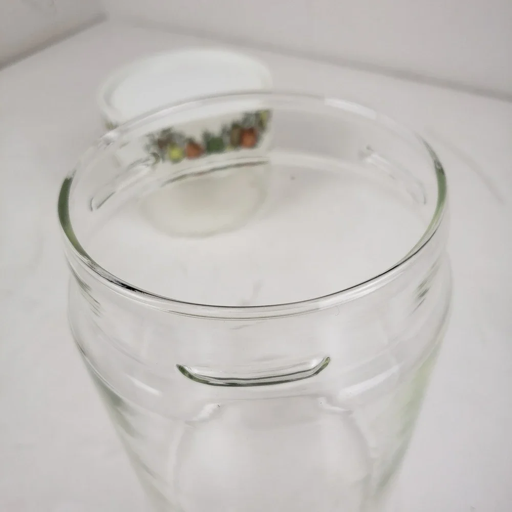 Vintage Pyrex Spice of Life Glass Canister Set of 2 With Lids Made in USA